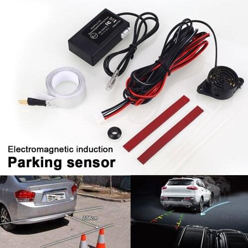 12V Safety Backup Radar Without Drilling Car Parking Sensor Intelligent Electromagnetic Radar Reversing 4 Sensors Buzzer