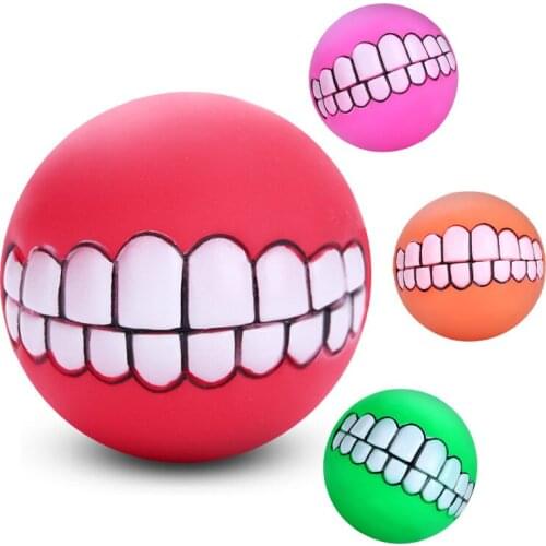 1pc Rubber Dog Toys Squeaky Cleaning Tooth Pet Dog Chew Toy, Rubber Teeth Shaped Squeak Ball