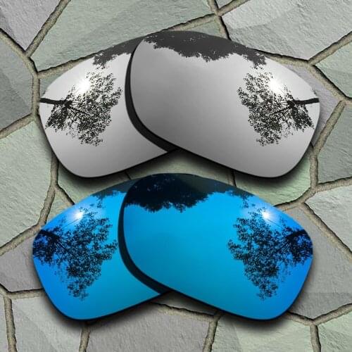 Chrome&Sky Blue Sunglasses Polarized Replacement Lenses for Oakley Twoface
