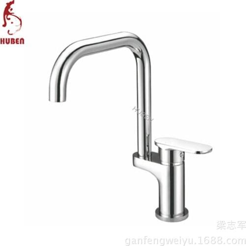 Tiger Ben kitchen faucet Caipen leader, 7 Big Bend all-copper faucet sink faucet hot and cold rotatable