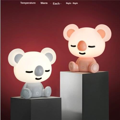 Night Light Cute Cartoon Childrens Room Eye Protection Small Table Lamp Bedroom Bedside Lamp Warm Baby Feeding LED Plug Lights