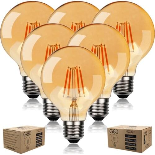 LED Bulbs Retro Edison Light Bulb E27 220V 4W Vintage G80 Vintage Lamp Restaurant Bar Cafe Decorative Lights Home Decoration