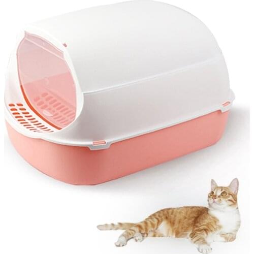 Pet Toilet Anti-Splash Cat Litter Box Cat Cats Tray With Spoon Hooded High Walls Clean Kitty House Plastic BOX Cats Supplies