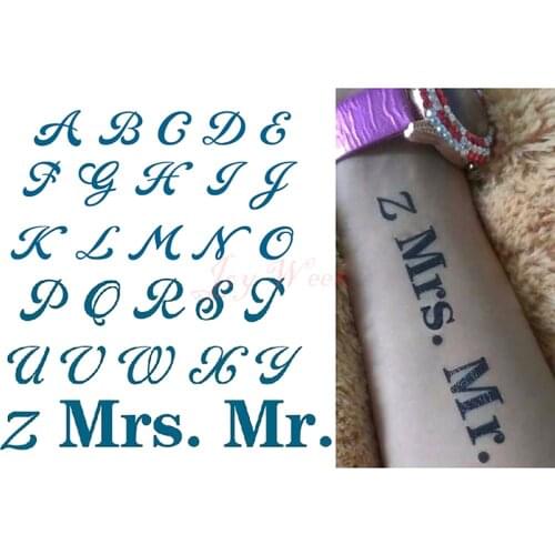 Waterproof Temporary Tattoo Sticker English word letters alphabet Mr. tatto stickers flash tatoo fake tattoos for girl men 4