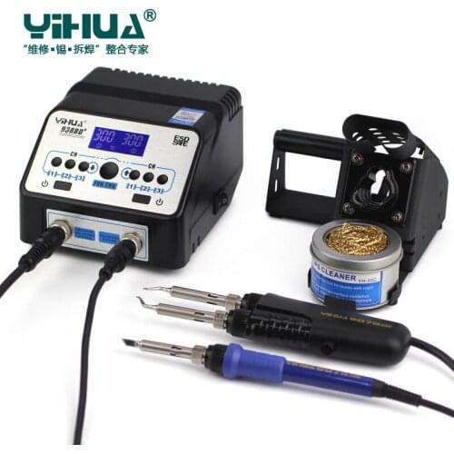 YIHUA 938D 938BD+ 110V / 220V EU/US PLUG Soldering Tweezer Repair Rework Station Electric Hot Tweezer for BGA SMD repairing