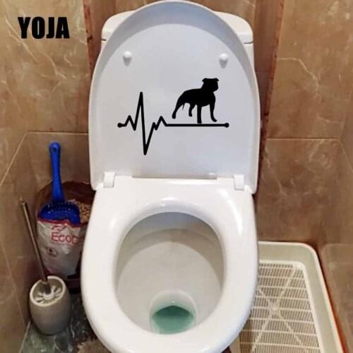 YOJA 22.2X15.4CM Pitbull Uncropped Lifeline Toilet Decal Wall Sticker Home Decor Funny Pattern T5-1468