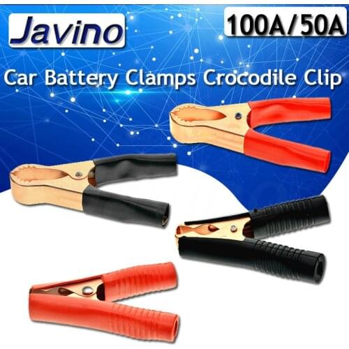 Alligator Clips Hot Car Battery Clamps Crocodile Clip 100A/50A Red Black Electrical connection battery terminals power test