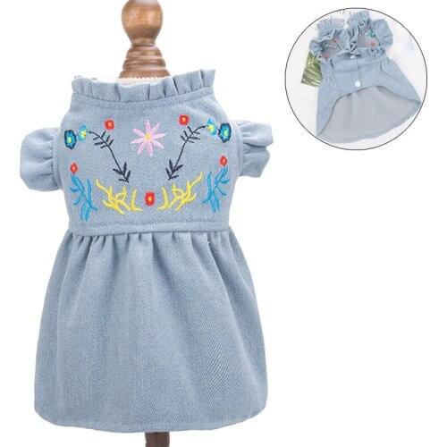 Winter Warm New Dog Dress for Dog Clothes High Quality Jean Pet Clothes Fashion Dogs Pet Princess Dresses Puppy Clothes Supplies