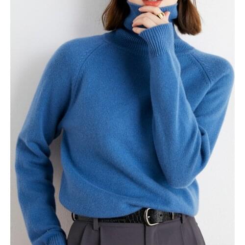 Winter solid turtleneck Wool sweater womens pullover 2021 autumn new loose knitted bottoming jumper women Cashmere sweaters
