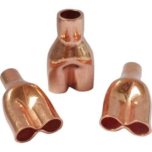 1/4" 3/8" 1/2" 3/4" 5/8" 16 19 22 25 28.6 32 35 38 42mm ID Y-Shaped 3Way Splitter Copper End Feed Solder Fitting Air Condition