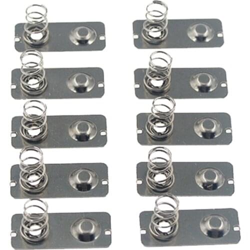 10pcs/ 21x9mm Replacement Metal Batteries Spring Contact Plate Silver For AA AAA Battery case