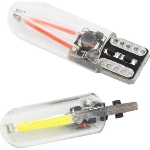 200pcs W5W LED T10 COB Glass car light Led Filament Light Auto Automobiles Reading Dome Bulb Lamp car styling 12v