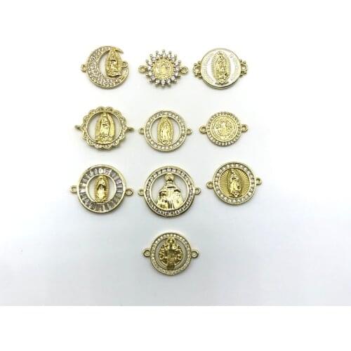 5PCS/lot Handcaft Jewelry Accessries Mary Virgin Guadalupe Connector Charms For Bracelets Making