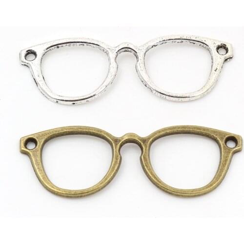55x19mm 10pcs Antique Silver Plated and Bronze Plated Glasses Handmade Charms Pendant:DIY for bracelet necklace