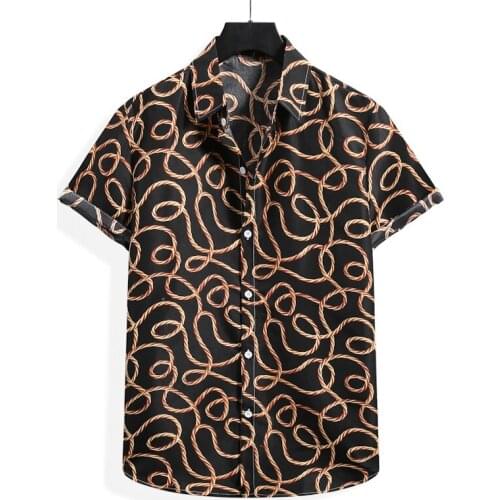 Brand Luxury Short Sleeve Shirt Men 2021 Fashion Button Up Hawaiian Aloha Shirt Men Harajuku Casual Beach Shirts Work Clothing