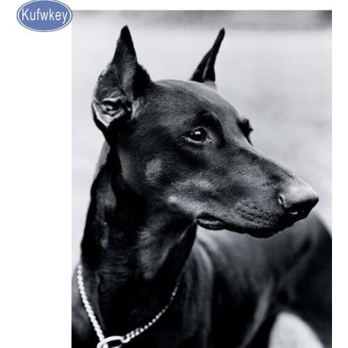 Diamond Mosaic pet Dog DIY 5d Diamond Painting Doberman Pinscher Pattern Cross Stitch full round drill diamond picture of Rhines