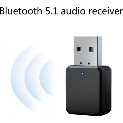 Bluetooth 5.1 KN318 Audio Receiver Dual Output AUX USB Stereo Car Hands-free Call Built-in Microphone Mic Wireless Adapter
