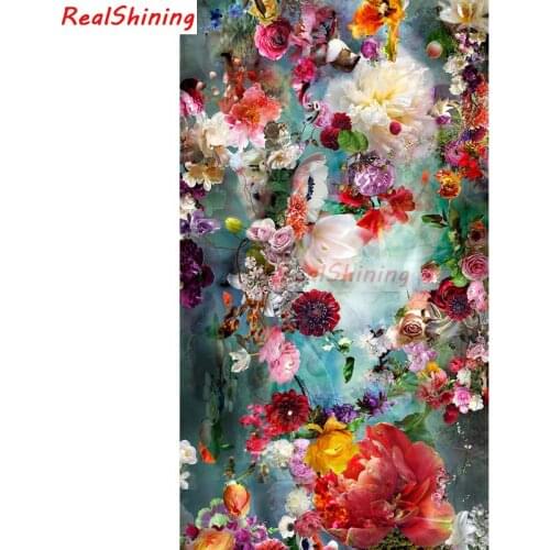 Large size picture flowers diamond Embroidery diy diamond painting mosaic painting 3d cross stitch H2340