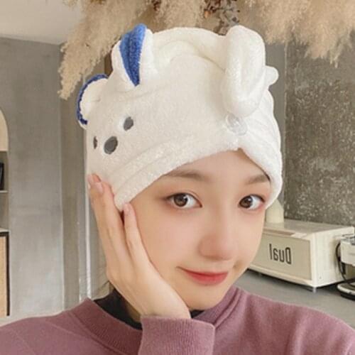 1PC Microfiber Fast Drying Towel Bath Wrap Quick Drying Lady Cute dry hair hat soft absorbent headscarf Household Bath Tool