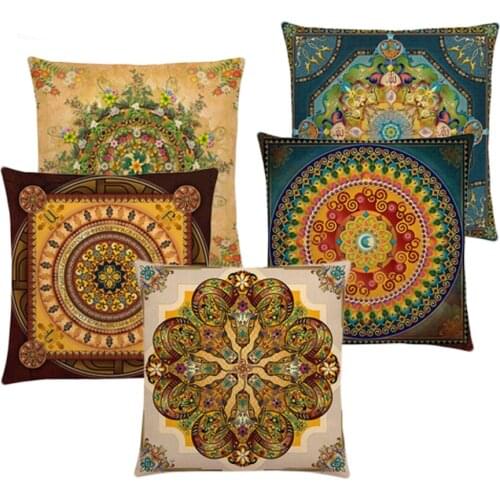 Bible Mandala Middle East Armenia India Oriental Bliss Sun Moon Ararat Flower Arabesque Cushion Cover Sofa Throw Pillow Case