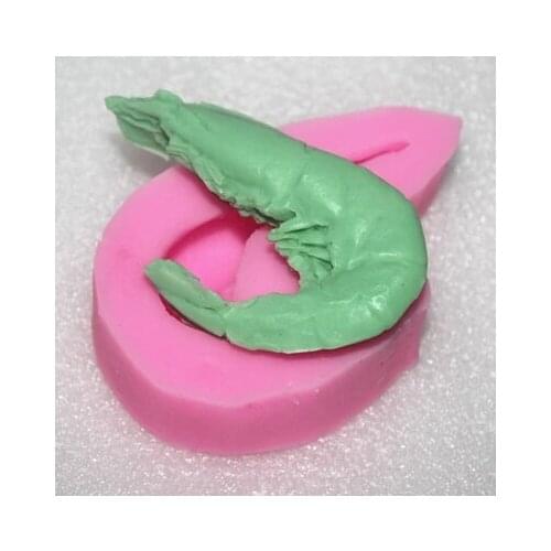 DIY Hot 3D Prawn shaped handmade soap mold candle molds silicon mould Chocolate Candy Moulds Form of Cake