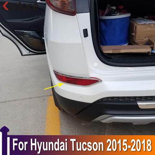 For Hyundai Tucson 2015 2016 2017 2018 ABS Chrome Rear Fog Light Lamp Cover Trim Car Sticker Auto Exterior Car Accessories