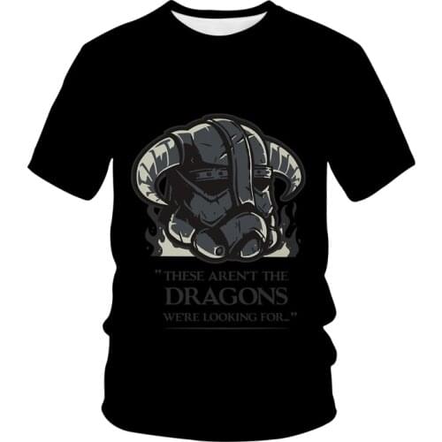 The Elder Scrolls V Skyrim T-Shirt Game 3D Print Streetwear Men Women Fashion O-Neck Short Sleeve T Shirt Hip Hop Tees Tops Male