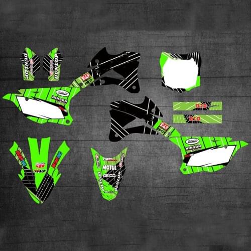 For KX 100 KX 85 Motocross graphics stickers Backgrounds decals kits for Kawasaki KX100 KX85 2014 2015 2016 2017 2018 2019 2020