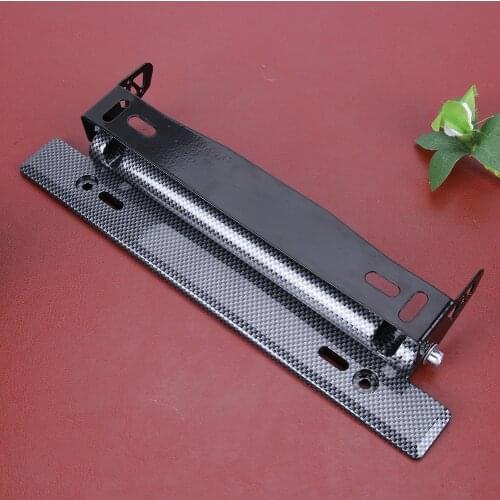 Universal Car-styling License Plate Mount Adjustable Carbon Fiber Car Racing Number License Plate Frame Holder for Automobiles