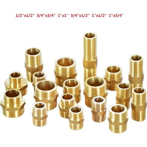 BSP 1/2"(20mm) 3/4"(25mm) 1"(32mm) Male Thread Brass Coupler Connector Joiner Pipe Tubing Fitting Adapter Various lengths