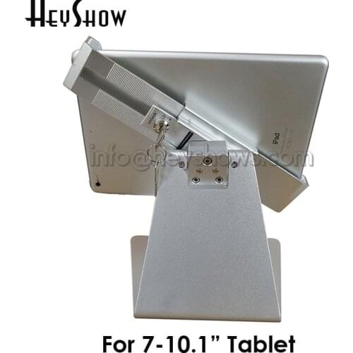 Metallic Adjustable Ipad Security Stand Clamp Tablet Flexible Gripper Tablet Display Holder Enclosure Lock With Keys For 7-10"