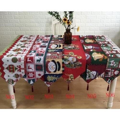 American Christmas theme decoration new cotton linen table mat Table runner