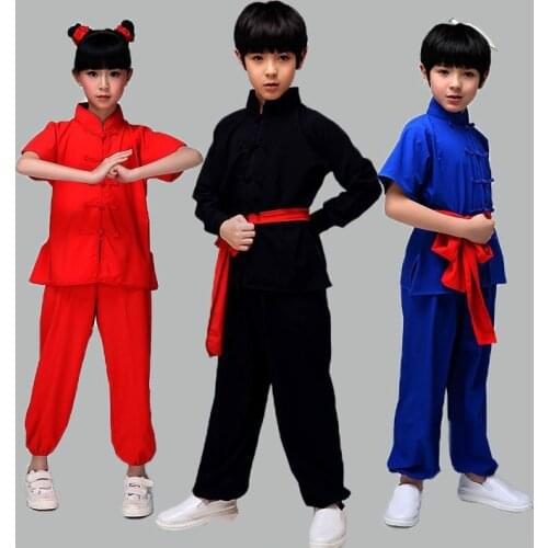 New Design Tai Chi Clothing Kungfu Performance Suit Uniform Wushu Outfit Garment for Boy Girl Kids Child