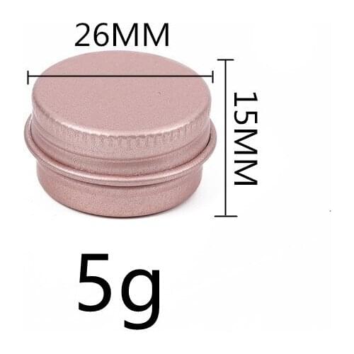 Wholesale 5g Aluminum Boxes Cream Tins Small Colored Sample Rose Gold Aluminum Case DIY Cosmetic Aluminum Refillable Box