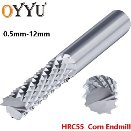 OYYU Carbide Corn End Milling Cutter Tungsten Steel for PCB engraving Endmills 0.5 0.6 0.8 1 1.5 2 2.5 3 to 12mm