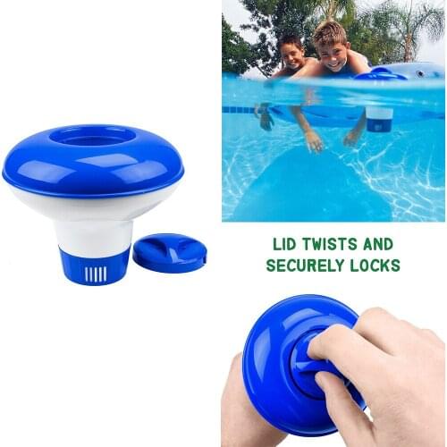 Floating Chlorine And Bromine Tabs Dispenser With Thermometer Swimming Pool Floating Chemical Chlorine Dispenser Hot Sale