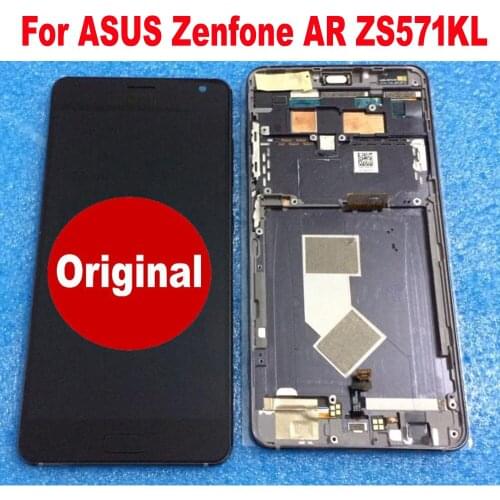 Original AMOLED Glass Sensor LCD Display 10 Point Touch Panel Screen Digitizer Assembly + Frame For ASUS Zenfone AR ZS571KL