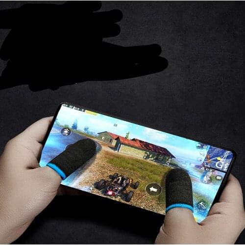Silver Fiber Thumb Finger Mobile Gaming Cuff Gloves Silver Finger Cover Mobile Gaming Sleeve