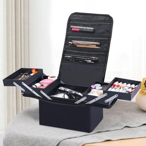 Large capacity Make up bag multi-layer manicure hairdressing embroidery tool kit cosmetics storage case toiletry bag