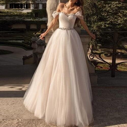 Fivsole Deep V-neck A-Line Wedding Dresses 2021 Satin Vestido De Noiva Lace-up Back Floor-Length Formal Bride Gown Custom Made