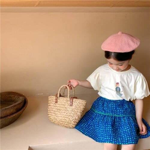 Toddler Girls Skirts 2021 Summer New Childrens Casual Plaid Skirts Baby Korean A-line Cotton Soft Skirt For Girls 2 3 4 5 6 7 Y
