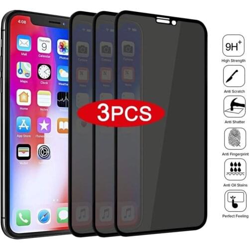 1-3Pcs Privacy Tempered Glass Screen Protector for IPhone 12 11 Pro 6s 7 8 Plus Anti-spy Glass for IPhone XS MAX X XR
