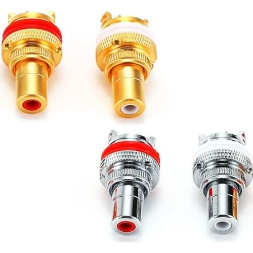 1Pcs rhodium-plated RCA female plug socket terminal accessories jack audio-plated blonde fever power amplifier HIFI