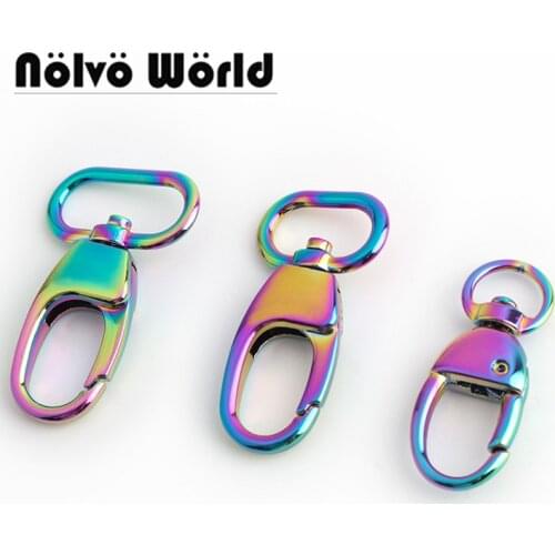 10-50 pieces rainbow finish 12mm lacquer trigger snap hook swivel clasp hooks for DIY leather goods chain parts