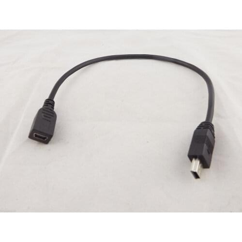 10pcs Mini USB B 5 Pin Male Plug To Female Jack Extension Data Adapter Lead Cable Cord 25cm