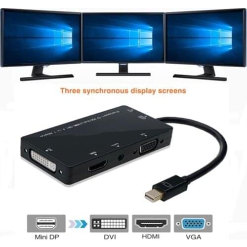 4 in1 Mini DisplayPort Thunderbolt to HDMI/VGA/DVI/Audio cable Multiple displays Free Shipping