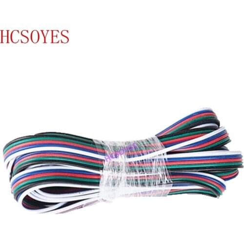 5pin led connector 5M/10M/20M/roll Wire Cable For 3528 5050 smd RGB LED Strip 22AWG line