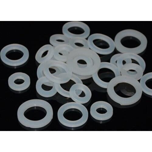 50pcs 1/2 silicone sealing gasket PTFE bellows water inlet hose 3/4 1-inch rubber valve with filter screen gasket