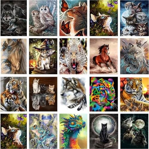 5D Diamond Painting Cross Stitch Kits Animals Diamond Embroidery Full Square Diamond Mosaic Home Decor