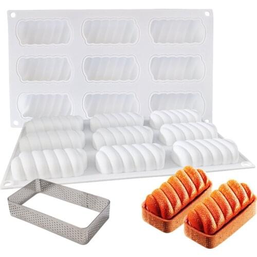 9 Holes Pillow Tart Dessert Silicone Pastry Cake Mold For Baking Mould Mousse Chocolate Pan Tartlet Cake Decoration